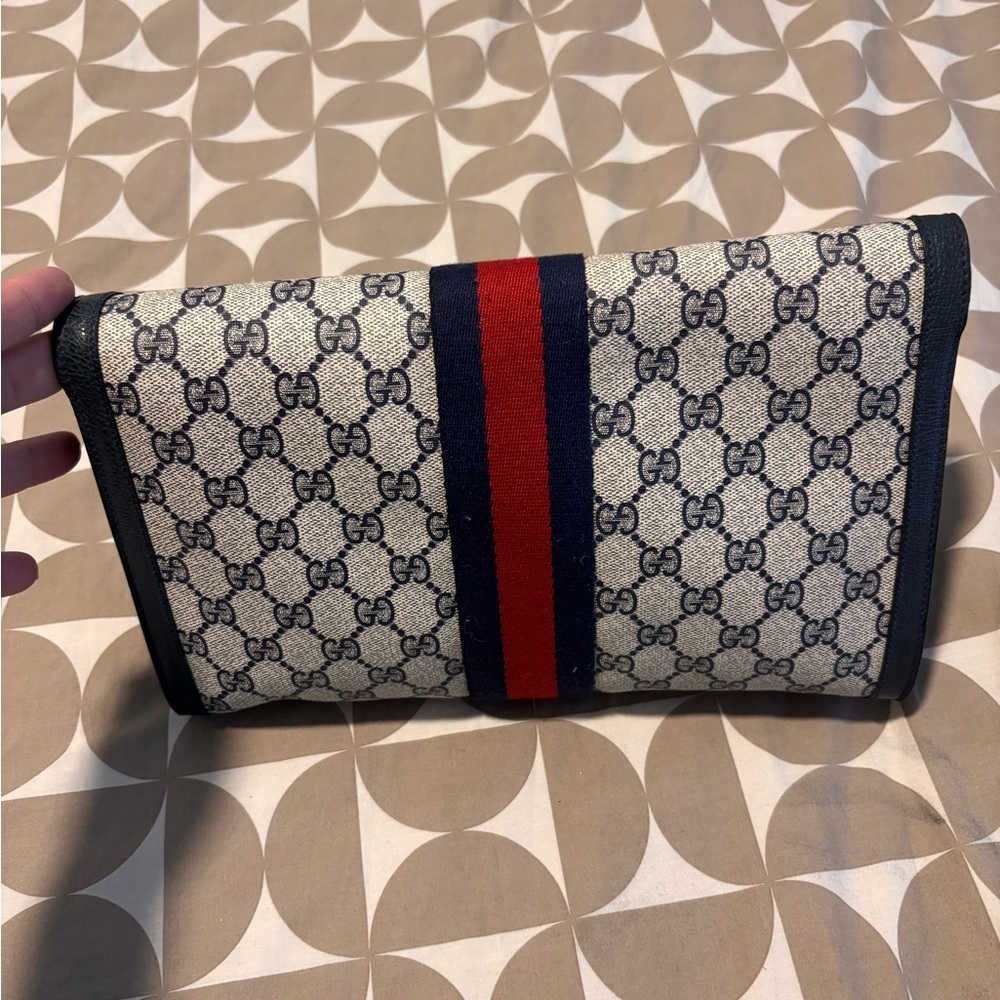 Gucci navy Sherry line clutch bag - Picture 4 of 4